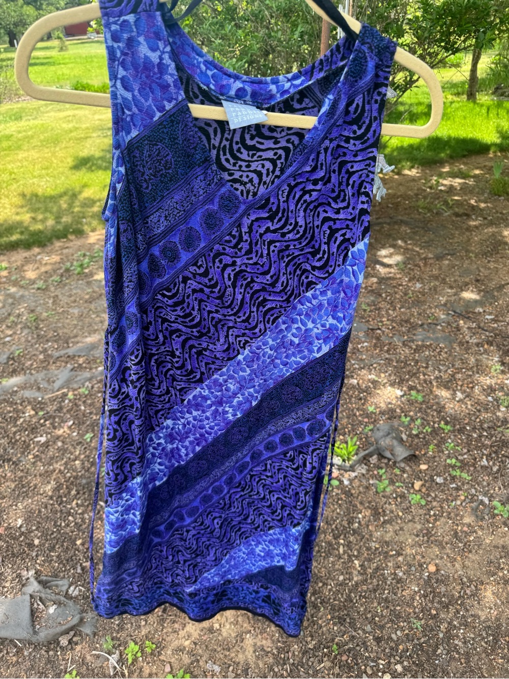Rabbit Rabbit Rabbit Designs Sleeveless Purple Patterned Maxi - Picture 5 of 12